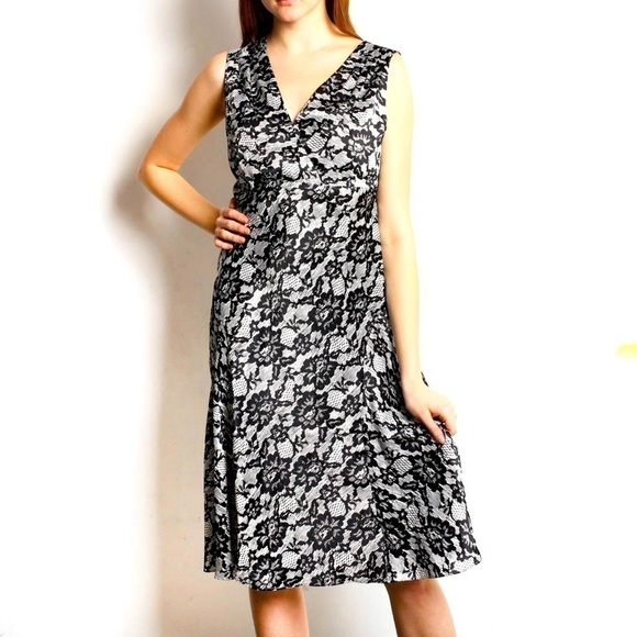 Michael Kors Dresses & Skirts - Michael Kors Satin V-Neck Midi Dress size 6